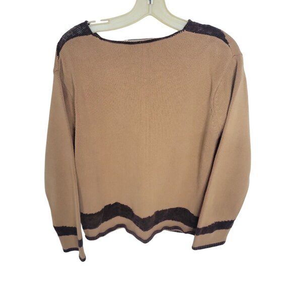 Jones Wear Sport Zebra Print Knit Sweater Medium M  Long Sleeve cotton Womens To - Picture 4 of 6